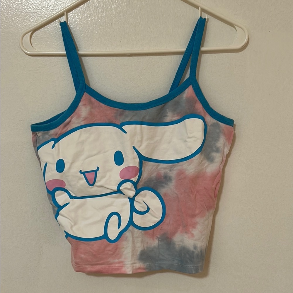Cute Tie-Dye Tank Top with Cinnamoroll Print